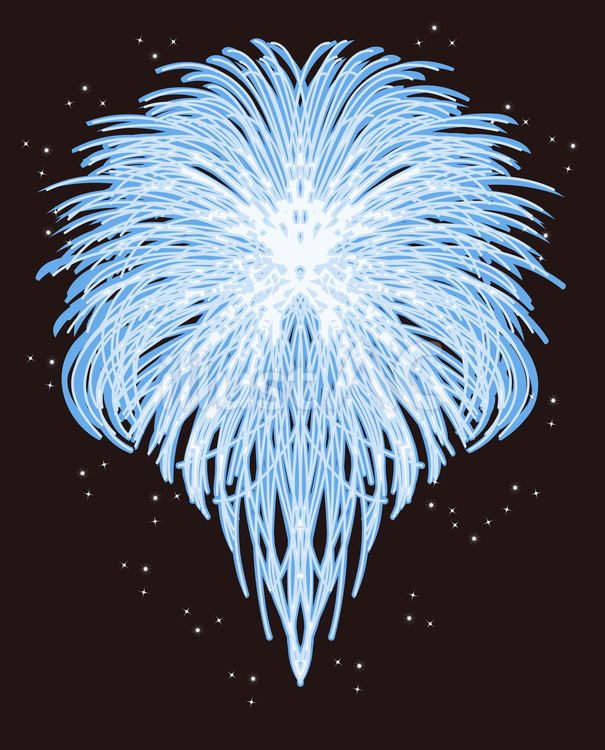 打ち上げ花火　　 打ち上げ花火,火花,散るのイラスト素材