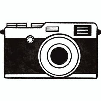 カメラのアイコン カメラ,カメラアイコン,手描き,手描きイラスト,モノクロのイラスト素材