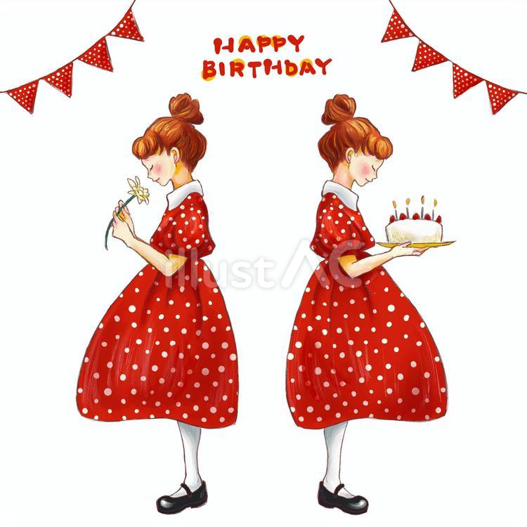 お誕生日 誕生日,いちご,ケーキのイラスト素材