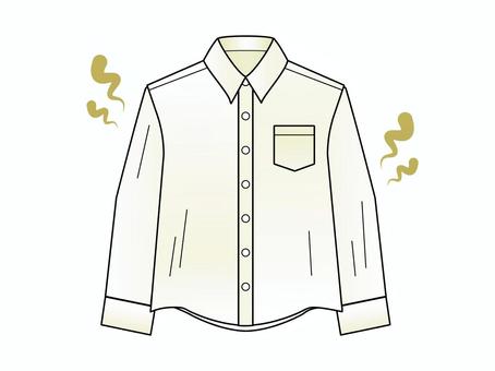 汚れたワイシャツ ワイシャツ,シャツ,白シャツ,汚い,汚れ,臭い,黄ばみ,洋服,衣類,クリーニングのイラスト素材