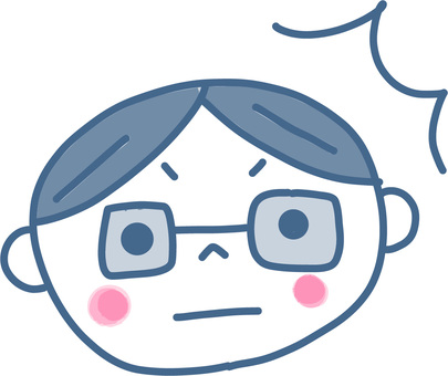 びっくりしてるメガネをかけた子のイラスト びっくり,驚き,気づき,真面目,男の子,子供,顔,手描き,イラスト,メガネのイラスト素材