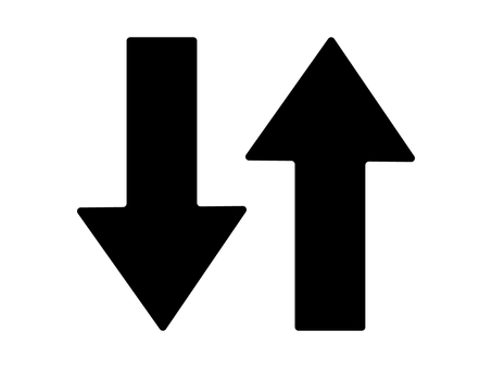 黒い上下矢印 矢印,黒,アナログ,指し示す,指示,アイコン,シンプル,簡単,強調,ポイントのイラスト素材