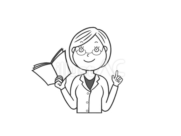 学校などの施設で授業をする女性教師 女性,先生,教師のイラスト素材