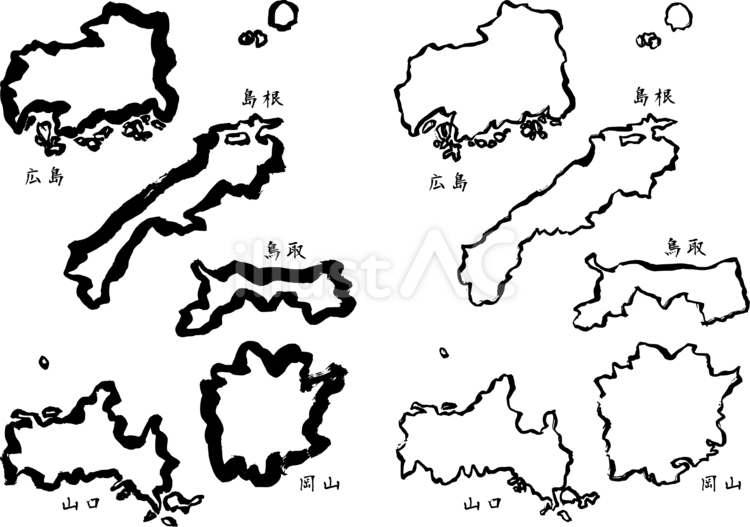 06中国地方-筆地図e 筆,中国,地図のイラスト素材