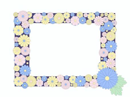 菊がいっぱいフレーム フレーム,花,おしゃれ,菊,派手,かわいい,ポップのイラスト素材