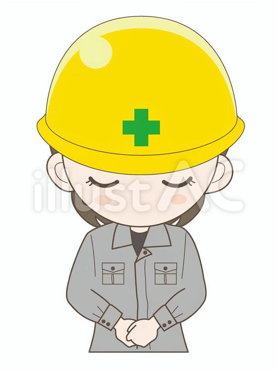 工事中の案内A 女性,工事,作業員のイラスト素材