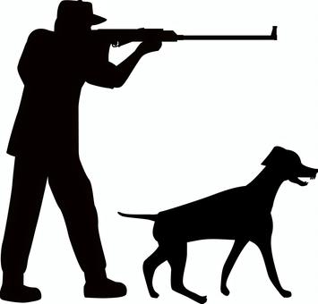Illustration, hunter, rifle, aim, 