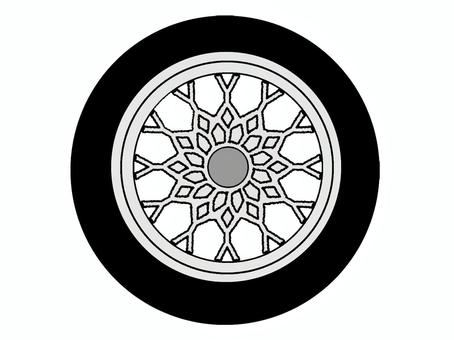 ホイール ホイール,パーツ,タイヤ,pop調,手描き,挿絵,ワンポイント,素材,商用可,無料のイラスト素材