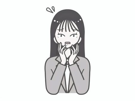 女子学生｜あたふた 女子,上半身,シンプル,かわいい,おしゃれ,ベクター,学生,中学生,高校生,学校のイラスト素材