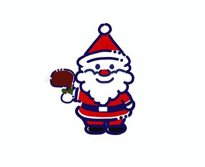 チキンとサンタさん チキン,クリスマス,サンタクロース,フライドチキン,照り焼きチキン,１２月,冬,クリスマスイブ,クリスマスパーティー,かわいいのイラスト素材