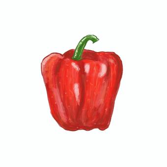 リアルでおしゃれなパプリカアイコン パプリカ,赤,野菜,食べ物,食材,カラフル,夏,写実的,リアル,シンプルのイラスト素材