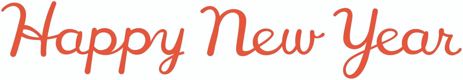 筆記体のHappy New Year　赤 ハッピーニューイヤー,英語,文字,筆記体,アルファベット,happy,new,year,年賀,筆書きのイラスト素材
