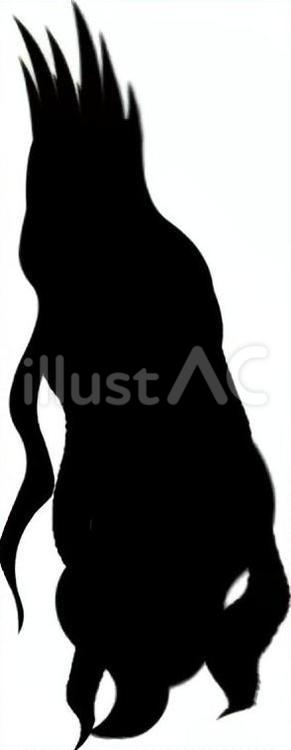 簡易的に付け足すためのふわふわな髪（黒） 髪,つけ毛,ウエーブのイラスト素材
