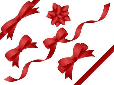 Ribbon (red) vector illustration set, JPG, PNG and AI Ribbon (red) vector illustration set, ribbon, wrapping, package, JPG, PNG and AI