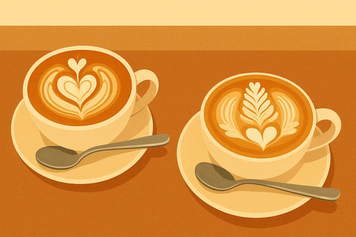 カフェ ハートとリーフのラテアート カフェ ハートとリーフのラテアート ラテアート,コーヒー,カフェラテ,カフェ,喫茶店,飲み物,ドリンク,ホット,ハート,リーフのイラスト素材