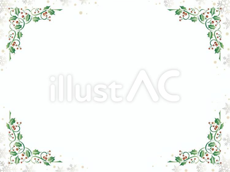 クリスマスの壁紙２５ 見出しフレーム,フレーム枠,雪の結晶のイラスト素材