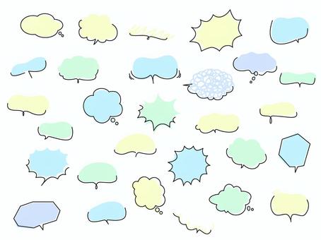 Illustration, speech balloon, handwriting, to blow out, 