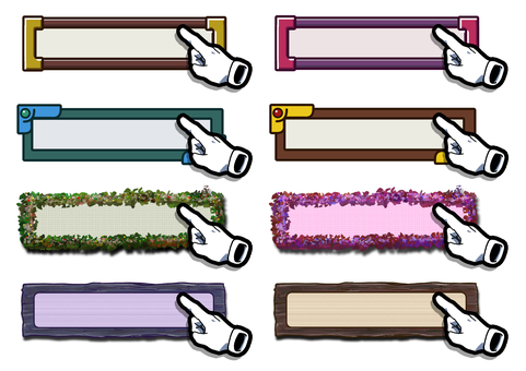 指付きバナー用フレーム3 手,指,手描き,ボタン,スペース,装飾,クリック,リンク,素材のイラスト素材