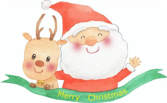 メリークリスマス！ クリスマス,サンタクロース,トナカイ,12月,冬,イベント,年中行事,慣習,風習,かわいいのイラスト素材