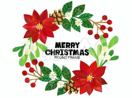 クリスマスの丸型フレーム
