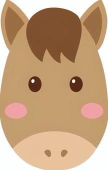 馬の顔 馬の顔 馬,動物,干支,顔,正面,アイコン,動物園,生き物,アニマル,茶色のイラスト素材
