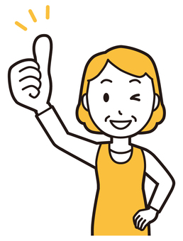  エプロンおばちゃん(黄)-079-バスト