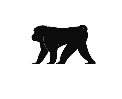 サル(シルエット) 猿,野生,サル,さる,シルエット,動物,哺乳類のイラスト素材