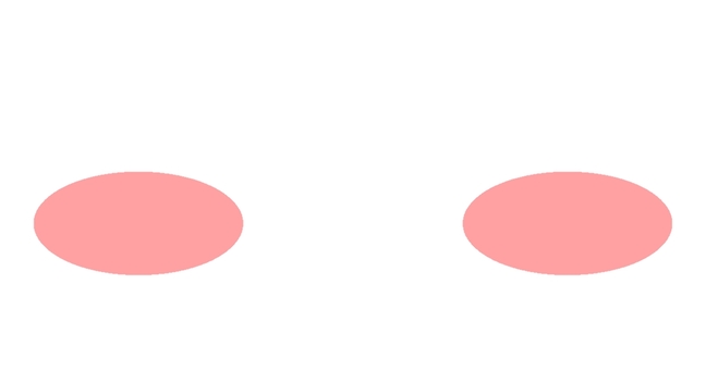 ポッと照れる横長ほっぺ　サーモンピンク 照れる,ときめく,頬,ほっぺ,チーク,化粧,メイク,あしらい,素材,アイコンのイラスト素材