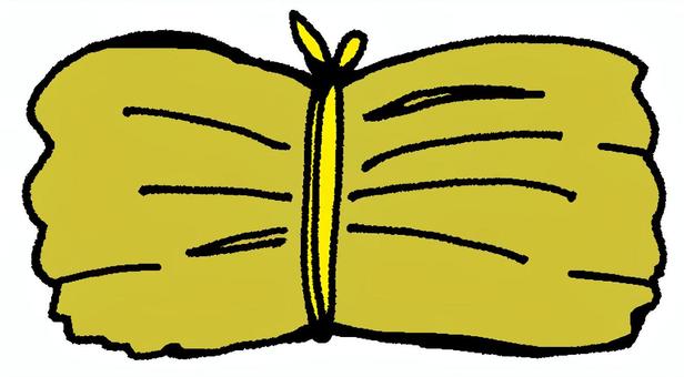 わらの束2 わら,束,植物,稲,米,収穫,栽培,まとめる,まとまり,黄色のイラスト素材