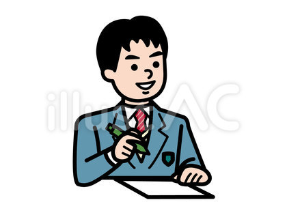男子生徒(ブレザー・勉強2)