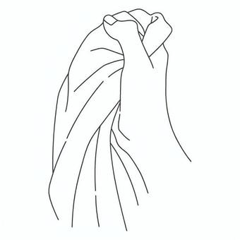 布を持つ_2 手,指,布,白色,持つ,動作,片手,手元,作業,やわらかい素材のイラスト素材