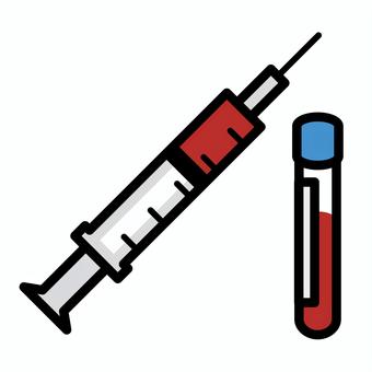 血液検査　 血液検査,注射器,医療,健康診断,採血管,容器,人間ドック,イラスト,血,採血のイラスト素材