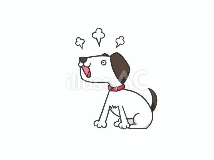 不審者に大きな声で吠えている番犬 番犬,吠える,怒るのイラスト素材