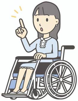  ワンピースお嬢様-306-全身 車いす,お嬢様,女性,女の子,オシャレ,人物,かわいい,障害者,車椅子,座るのイラスト素材
