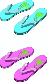 Illustration, beach sandal, sandals, summer, JPG, PNG and AI