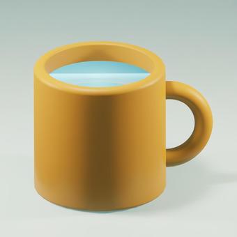 黃色杯子, JPG 黃色杯子, 咖啡杯, 黃色, 3d, JPG