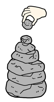 Illustration, accumulate, stone, hand, 