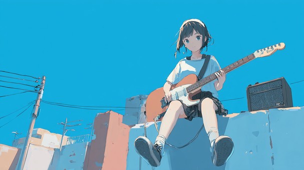 ギターを持つ少女