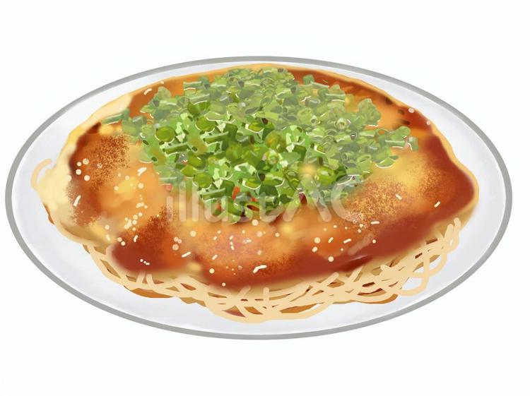 広島風お好み焼き3（皿付き） お好み焼き,広島風,広島のイラスト素材