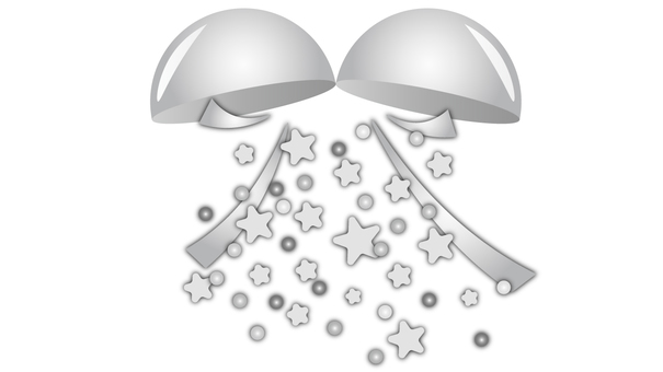 くす玉（モノクロ） くす玉,紙吹雪,祝福,おめでとう,イベント,モノクロのイラスト素材