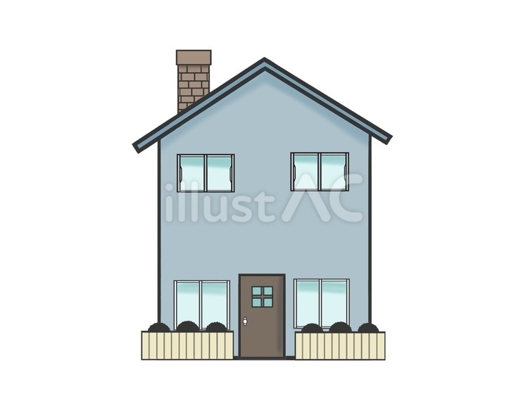 新築で購入した二階建ての家（マイホーム） 家,マイホーム,屋根のイラスト素材