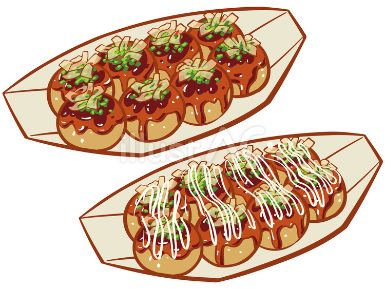 EF＿0012 食べ物,飲食,たこ焼きのイラスト素材