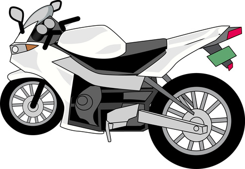 バイク　 バイク,大型,マシン,単車,二輪,移動,スピード,車体,白のイラスト素材