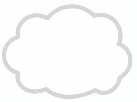 吹き出し　雲型　灰色　線画 吹き出し,雲,雲型,灰色,シンプル,フレーム,気持ち,セリフ,メッセージ,言葉のイラスト素材