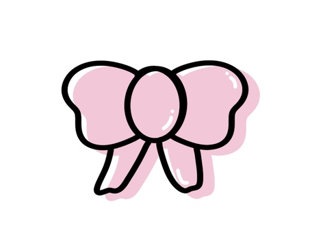 リボン シンプル リボン,りぼん,ribbon,リボン付き,可愛い,かわいい,cute,ゆるい,ピンク,カラーのイラスト素材