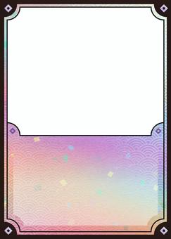 トレーディングカード 和風02(虹彩) トレーディングカード 和風02(虹彩) トレカ,フレーム,テンプレート,トレーディングカード,枠,和風,青海波,カード,カードゲームのイラスト素材