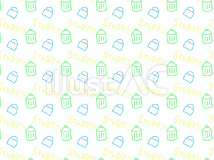 かわいいえんぴつけしごむ壁紙素材 文房具,勉強,模様のイラスト素材