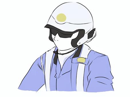 白バイ警察官 白バイ,警察官,おまわりさん,男性,手描き,イラスト,フリー,無料のイラスト素材