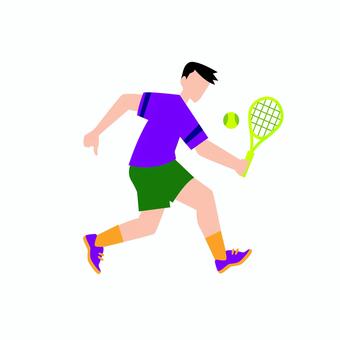 テニス 020 テニス,テニス選手,スポーツ,ラケット,ボール,男性,運動,スイング,試合,プレーヤーのイラスト素材