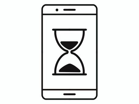 スマホ「スクリーンタイム制限」アイコン	 スクリーンタイム,制限,アイコン,使用時間,デジタルウェルビーイング,モバイル,時間管理,テクノロジー,集中,健康管理のイラスト素材